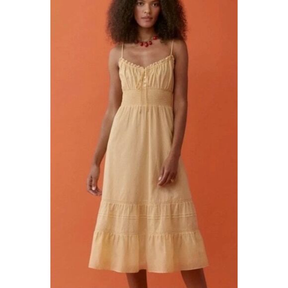 Reformation Landon Pale Yellow Midi Dress - Picture 1 of 6